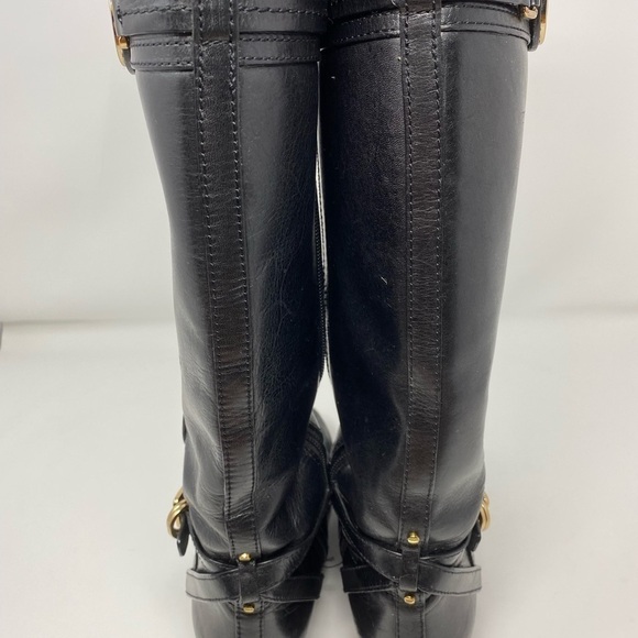 Women’s Tory Burch Leather Riding Boots with Gold Hardware - Picture 8 of 10